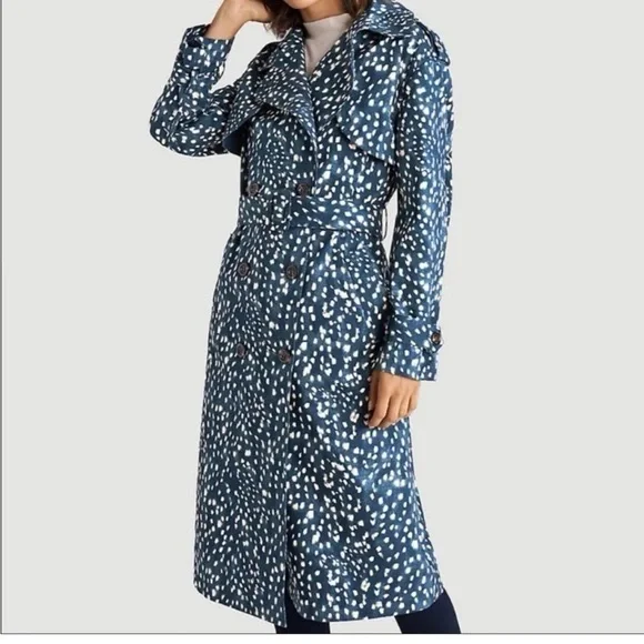 Ann Taylor Spotted Modern Trench Coat Size Large - Picture 16 of 16